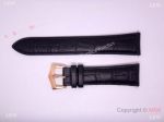 Patek Philippe  Replica Watch Straps Replica Watch Bracelets Real Black leather & Rose Gold Clasp